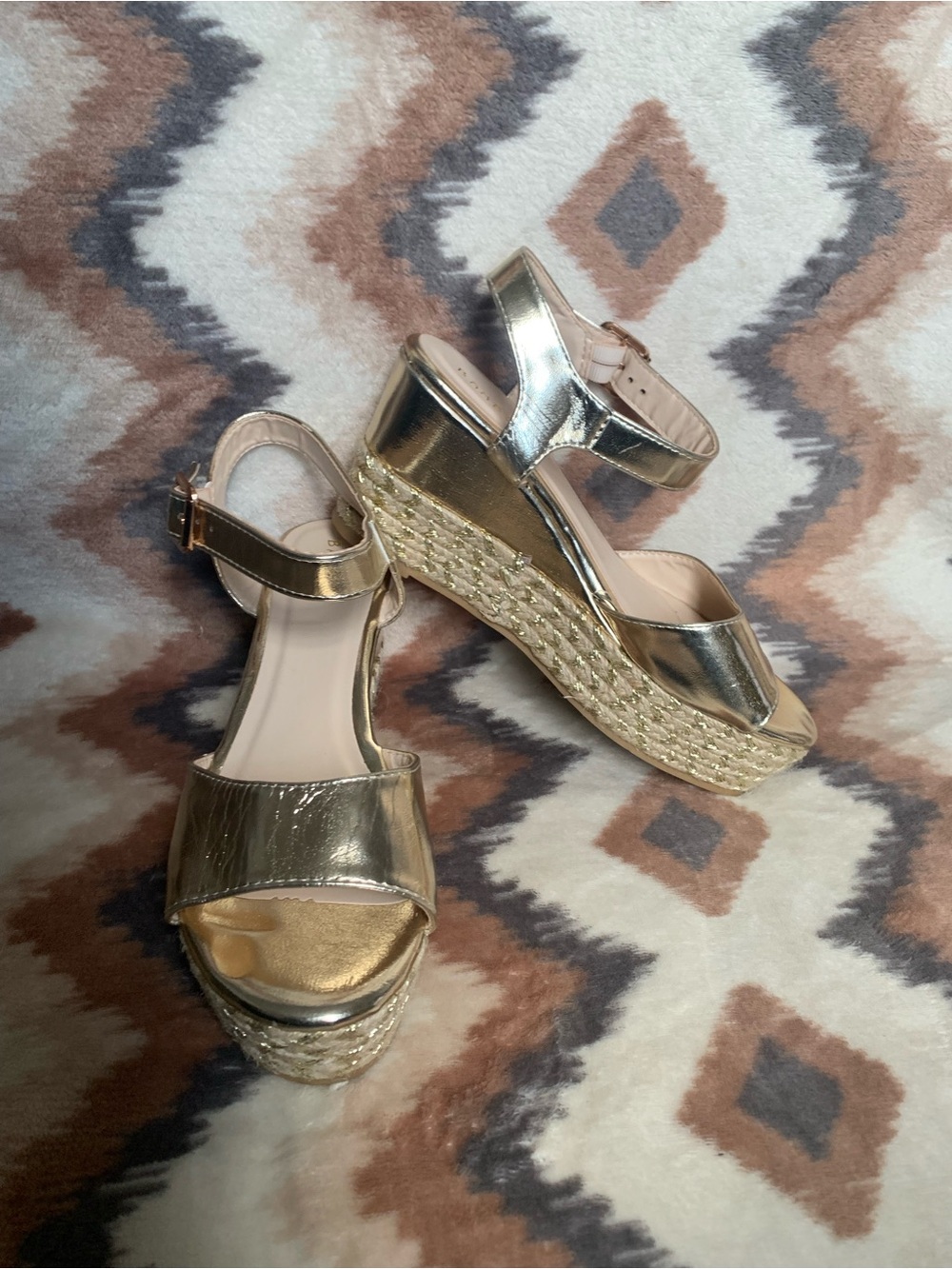 Bamboo wedge platform heels size 8.5